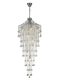 Inina Polished Chrome Crystal Ceiling Lights Diyas Contemporary Chandeliers